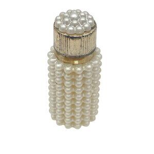 Vintage A Hollywood Creation N.Y.C. Mini Perfume Bottle W/ Pearl Beaded Design &